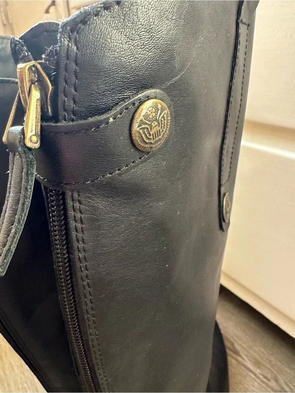 Sam Edelman Black Leather Tall Riding Boots